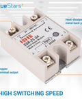 Fast Switching 25A Solid State Relay For DC To AC DIY Projects, DC 3 To 32V Input, AC 24 To 380V Output, single-phase module