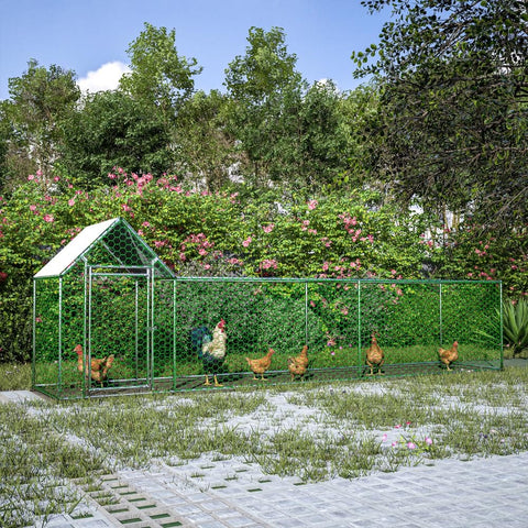 Heavy-Duty Galvanized Steel Chicken Coop Run Built Tough For Backyard Poultry Housing With Weather-Resistant Cover And Secure Mesh Enclosure