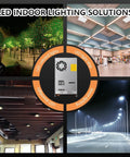 Beefy 600W 27V 22.2A Industrial Power Supply shown with LED lighting solutions for indoor and street applications.