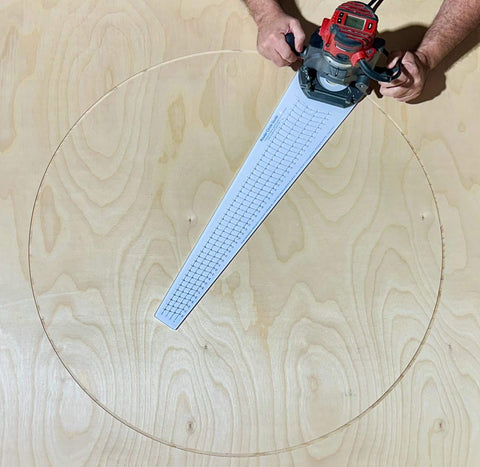 Circle Cutter Router Jig For Precise Circle Cuts From Seven To Fifty Two And Three Quarters Inches, Includes Centering Disc And Pivot Pins