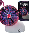 Plasma Ball Essential STEM Tool For Curious Minds A 5 Inch Glass Sphere With An Awesome Interactive Electric Light Show Learn Electricity Matter And Energy Through A Sound Activated High Voltage Neon Glow., 5-inch glass plasma ball on white base with box and finger touch