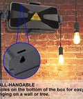 Wall-mounted Weatherproof Outdoor Electrical Box IP54 Black Cover for Extension Cords and String Lights with hangable feature