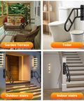 U Shaped Safety Handrails Built Tough For Indoor And Outdoor Steps Heavy Duty Stair Railing Rust Proof Black Steel in various settings.