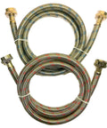 Heavy Duty Stainless Steel Washing Machine Hoses Set Four Feet Long Pair Built To Last Burst Proof Water Supply Lines