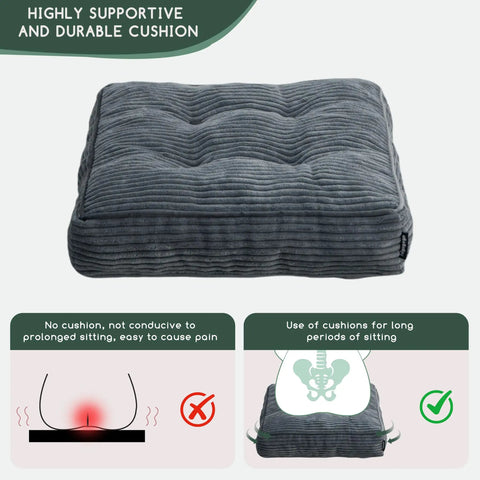 Tufted Corduroy Recliner Seat Cushion For Seniors And Adults High Density Foam 20x20x4 Inches Get Up Easier Cushion image