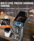 Fully Automatic Espresso Machine With Integrated Grinder And One Touch Milk Frother Delivering Hella Smooth Lattes And Bold Cappuccinos Any Day With Adjustable Bean Grinds And A Sleek Touch Interface For Effortless Home Bar Fun displaying coffee beans being added for grinding.
