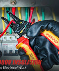 Insulated Wire Stripper And Cutter With Tool Storage Case For 10-20 AWG Solid And 12-22 AWG Stranded Wire, 1000V Rated