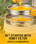 Beekeeping Honey Strainer Filter Set Two Piece With Double Sieve Stainless Steel Beehive Extractor Gear over bucket