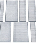 Heavy Duty 1400 Piece 18 Gauge Brad Nails Kit For Pneumatic And Electric Nailers With Seven Flexible Lengths For Woodworking And Trim Work, showing assorted galvanized nails.