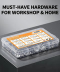 Box of 1000 Piece Zinc Plated Steel Flat Washers Workhorse Set With Eight Common Sizes M2 M3 M4 M5 M6 M8 M10 M12