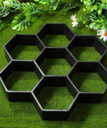 Three Piece Walkway Paving Molds Hexagon Stone Concrete Path Kit For DIY Garden Paths Patio Stones Lawn Pavers Paving Tool Set For Easy Walkways And Outdoor Decor on grass