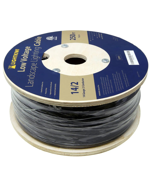 Low Voltage Landscape Wire 14/2 250 Ft Copper Heavy Duty Direct Burial Cable ETL Listed spool for outdoor projects
