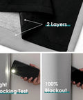 Total Blackout Bedroom Curtains With Thermal Liner, Light Gray 2 Panel Set, 52 By 95 Inches, Grommet Top, Double Layer