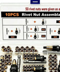 Super Tough Rivnut Tool Kit With 60 Piece M3 To M8 Threaded Inserts For Rustproof Auto Repair Sheet Metal Fastening And Furniture Fixing Without Breaking The Bank, case view