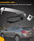 Exterior Chrome Door Handle Front Left Driver Side With Keyhole For Nissan Rogue 2010-2013 displayed above compatible car