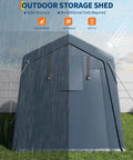 Portable Outdoor Storage Shed With Roll Up Zipper Door And Vent 240G Built Tough Waterproof PE Tarp UV Resistant Carport