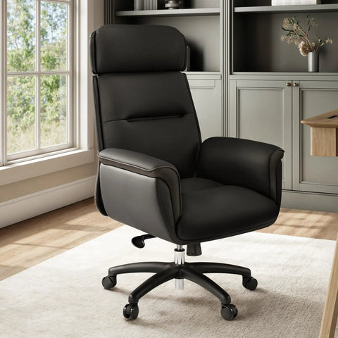Ergonomic Office Chair For Home Office High Back Desk Chair With Lumbar Support Microfiber Leather 360 Swivel Adjustable Headrest
