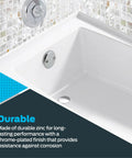 2-Hole Bathtub Overflow Face Plate With Screws, Chrome Finish, Universal Fit For One And A Half Inch Waste Elbows installed
