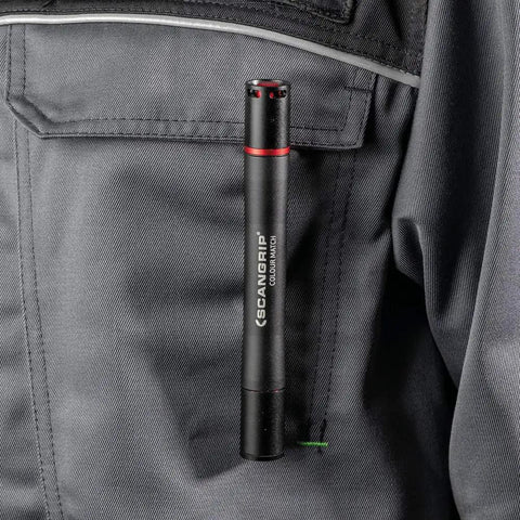 Rechargeable Penlight With 2 Color Light For Color Matching And Scratch Detection In The Shop in gray pocket, 100 Lumen Brightness