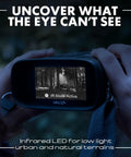 Person holding 10x25 Digital Night Vision Monocular With Built In 4K HD Video Camera Black All In One Handy Dope Night Vision Scope