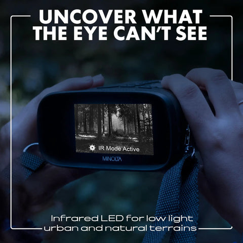 Person holding 10x25 Digital Night Vision Monocular With Built In 4K HD Video Camera Black All In One Handy Dope Night Vision Scope
