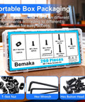 Straight Up Solid 260 Piece M5 T Slot Nuts And Bolts Assortment Kit For 2020 Series Aluminum Extrusion Rails with portable box.