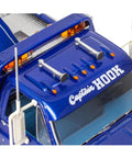 Close-up of roof details on 1979 GMC Wrecker Captain Hook Model Kit with air horns and CB antennas.