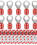 Lockout Tagout Hasp Kit with 10 Hasps and 10 Tags for Electrical Safety, Stainless Steel Lockout LOTO System