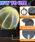 Lit Basketball Night Light For Kids Room With 3D LED Hoop Lamp In Seven Color Changing Modes Durable Acrylic Construction
