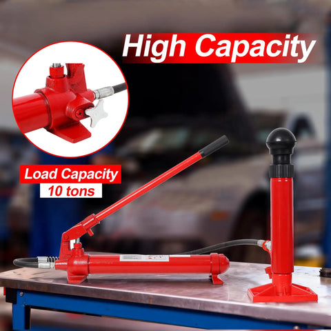 Heavy Duty 4 Ton Hydraulic Jack Kit With Real Deal Leak Proof Seals And Rugged Carry Case For Straight Up Auto Body Frame Repair On Cars Trucks And Farm Gear