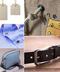 All In One Grommet Tool Kit With Eyelet Punch Plier And Case on leather bags, clothes, belts, and crafts demonstrating various uses
