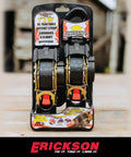 Pro Series 1 Inch By 10 Foot Black Retractable Ratchet Tie Down Straps Set Of 2 For Heavy Duty Secure Load Hold 1200 Lb Capacity
