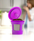 Two Item Bundle With Reusable K Cup Coffee Filters Four Pack And EZ Scoop 2 Tbsp Scoop With Integrated Funnel Refillable Pod