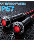 Five Pack 8mm LED Flat Head Metal Indicator Lights Prewired 5 to 24V IP65 Waterproof Rugged Panel Indicators For Auto Dashboards Industrial Equipment And Outdoor Gear, red