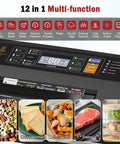 95kPa Vacuum Sealer Machine With Easy Lock Handle And Built In Cutter Includes One Bag Roll And Ten Pre Cut Bags Pro Grade 10 Modes