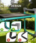 2-In-1 Garden Kneeler And Seat Foldable Bench With Non-Slip EVA Foam Pad Storage Pouches showing non-slip design details