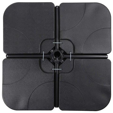 Beefy Water Or Sand Filled 4 Square Plate Umbrella Base For Cantilever Offset Patio Market Umbrella Stand With U Locking Black