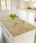 Built Tough Hella Sturdy Chevron Butcher Block Countertop 72 By 25 By 1.5 Inches Unfinished Acacia Solid Wood Table Top for desk and kitchen island.