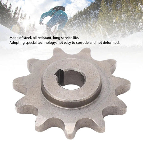 420 11-Tooth Motor Sprocket With Keyway - Steel Chain Wheel For MY1020 MY1016Z MY1018 Motors shown in steel material