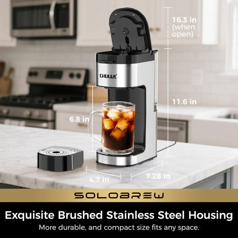 Single Serve Coffee Maker For K Cup And Ground Coffee, 3 Brew Sizes With Strong Brew And Over Ice, 14 Oz Removable Water Reservoir