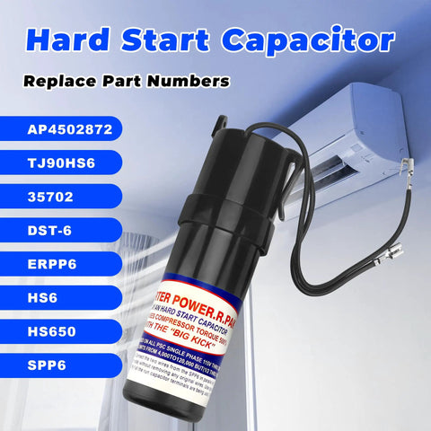Hard Start Capacitor Kit With 500 Percent Torque Boost For HVAC Systems 115V Through 288VAC in front of AC unit