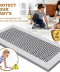 Children playing around Baby Safe Silicone Floor Vent Covers For 4x10 Vents Soft Flexible Mesh Protects Toddlers Gray 2 Pack