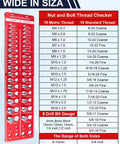 Thread Checker Kit For Bolts And Nuts With 42 Size Gauge, 19 Standard And 15 Metric Thread Gauges, Identibolt Drill Bit Gauge.