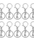 Top Shelf Zinc Alloy Lobster Clasps And Keyrings 10 Pack displays silver keychain clips and split rings, each 2.64x0.87 inches.