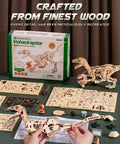 3D Velociraptor Wooden Puzzle Kit For Adults And Teens With 106 Pieces Realistic Gear Transmission System For Dynamic Two Legged Dino Build Epic Gift For Puzzle Lovers And Dinosaur Fans, wooden parts