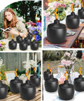 Citronella Tabletop Torches Six Pack For Outdoor Vibes, 21.5 Oz Metal Oil Burners With Fiberglass Wick in garden setting