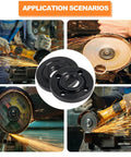 Grinder in use with 7 Piece Angle Grinder Nut And Wrench Kit with 5/8-11 Flange Nuts for 4.5 and 5 Inch Grinders Universal Compatibility.