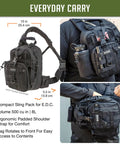 Straight Up Rugged Tactical Sling Bag Crafted For Real Life Hustles And Weekend Ventures Legit Heavy Duty Nylon Build with adjustable straps and side pocket.