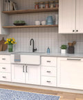 Solid Core Kitchen Cabinet Pulls And Handles In Matte Black From Skylight Collection 12 Inch Hole Center Heavy Duty Metal Cabinet Hardware For Doors And Dresser Drawers Pack Of 1 installed on white cabinets