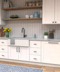 Solid Core Cabinet Pulls Set Of 5 In Matte Black, Heavy Duty Kitchen And Furniture Hardware With 18 Inch Hole Center in use